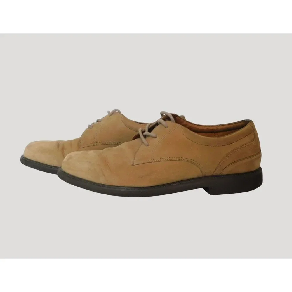 Rockport Suede Oxford Shoes Men’s 9.5M Tan Lace Up Durable Leather